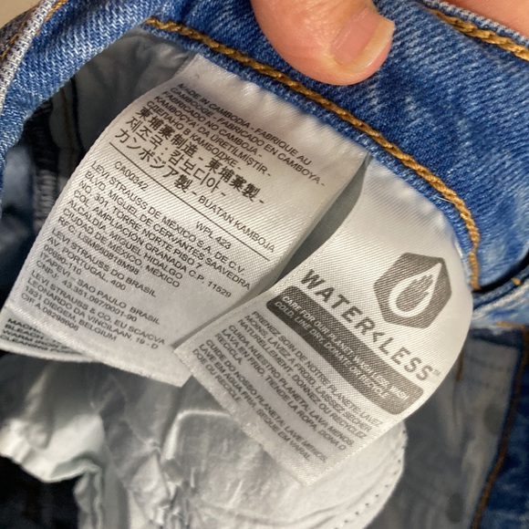 Levi's Jeans Womens 27 x 24 Medium Blue Wedgie Straight Raw Hem Crop High Rise - Picture 11 of 14